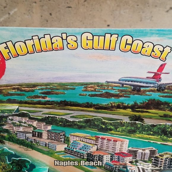 VTG Florida's Gulf Coast Popup Postcard Ft Myers Beach Sanibel Captiva Island - Picture 5 of 9